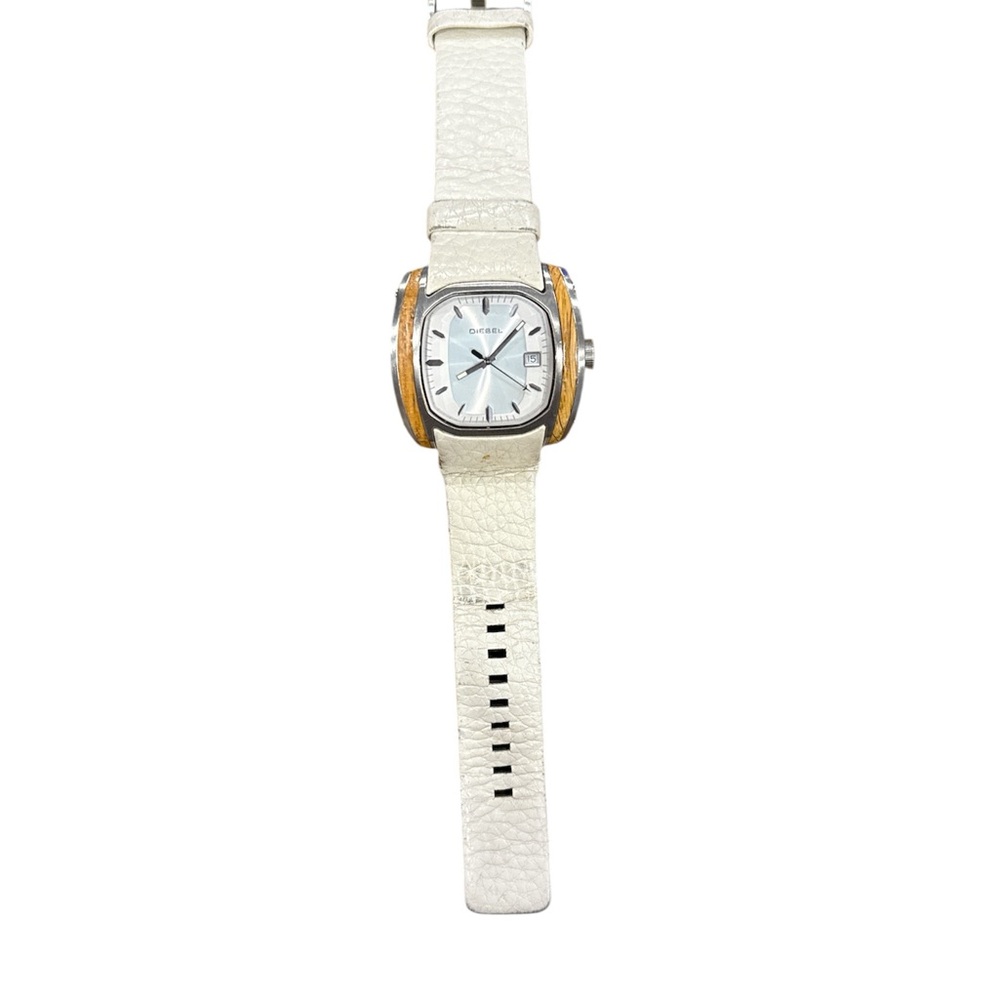 Silver and White Diesel Watch